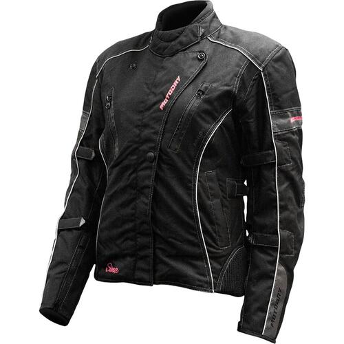 MotoDry Siena Black/Magenta Womens Textile Jacket [Size:16]
