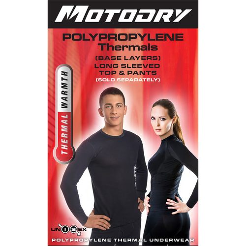 MotoDry Polypropylene Black Thermal Pants [Size:SM]