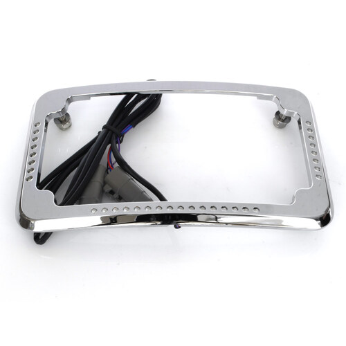 Cycle Visions CV4623 Curved Slick Signal Run/Turn/Brake Number Plate Frame Chrome for Softail 11-17