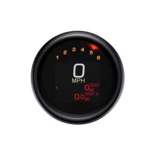 Dakota Digital DAK-MLX-3000-K 3-3/8" Round KPH Speedometer w/Tachometer Black for Dyna/Sportster 94-03