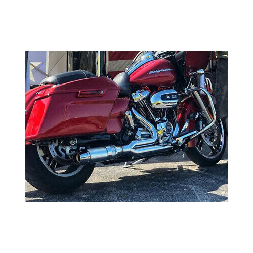D&D Exhaust DD648Z-32A Bob Cat 2-1 Exhaust System Chrome w/Polished Aluminium Sleeve Muffler for Touring 17-Up
