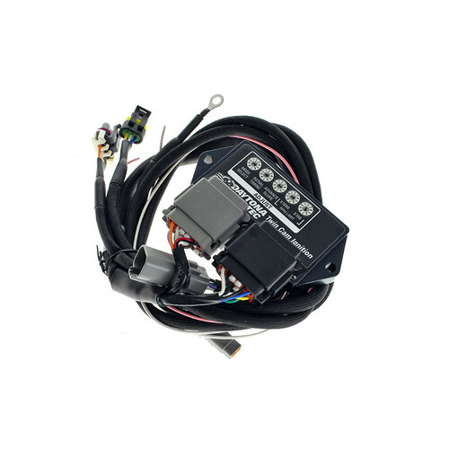 Daytona Twin Tec DTT-30080 External Ignition Module w/Two Plugs for Twin Cam 99-03 w/Carburettor Includes Wiring Harness