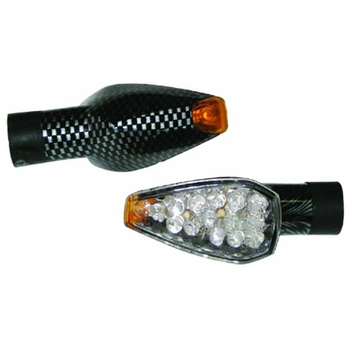 Emgo E6175342 LED Deco Lights Carbon w/Clear Lens & Amber Tip