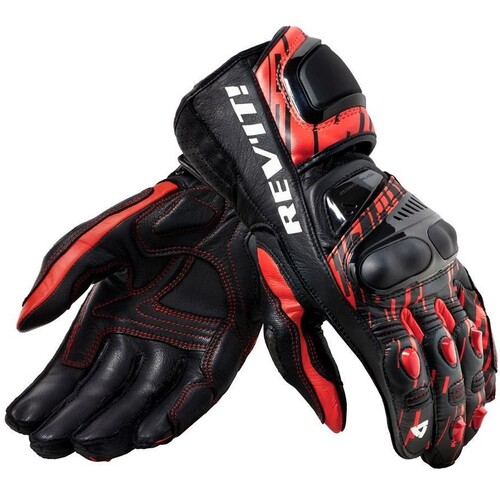 REV'IT! Quantum 2 Neon Red/Black Gloves [Size:SM]