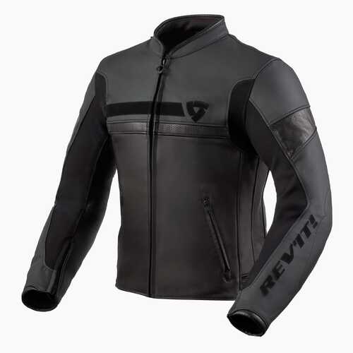 REV'IT! Mile Black Leather Jacket [Size:46]