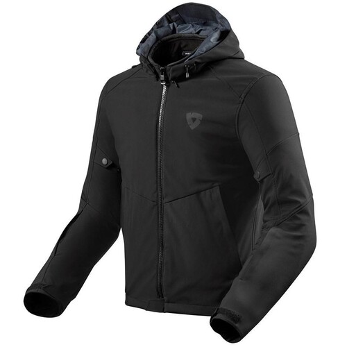 REV'IT! Afterburn H2O Black Textile Hoodie Jacket [Size:SM]