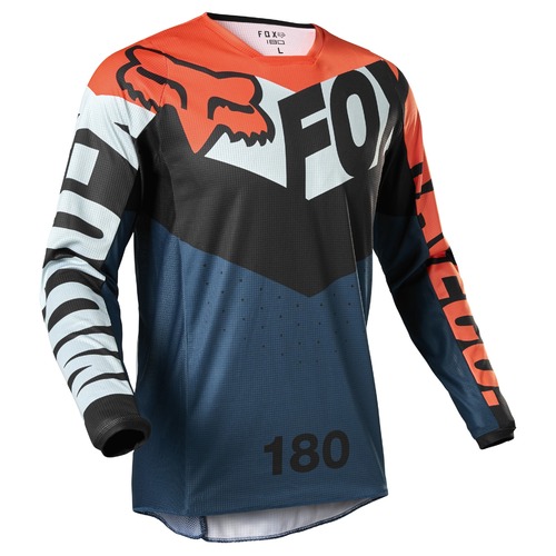 Fox 180 Trice Grey/Orange Jersey [Size:SM]