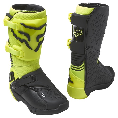 Fox 2023 Comp Fluro Yellow Youth Boots [Size:5]