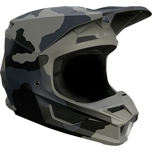 Fox V1 Trev Black/Camo Youth Helmet [Size:SM]