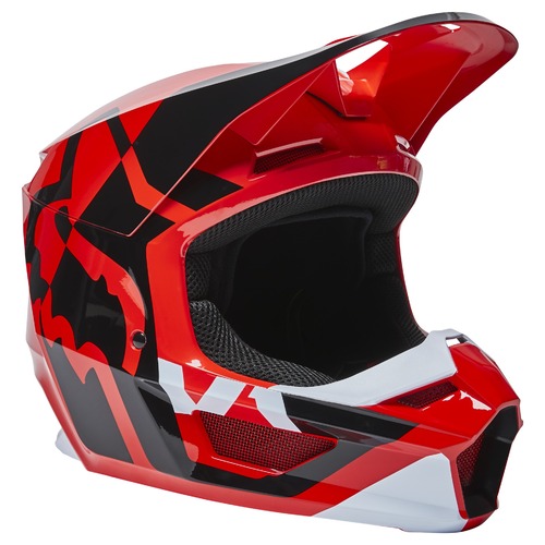 Fox V1 Lux Fluro Red Helmet [Size:SM]