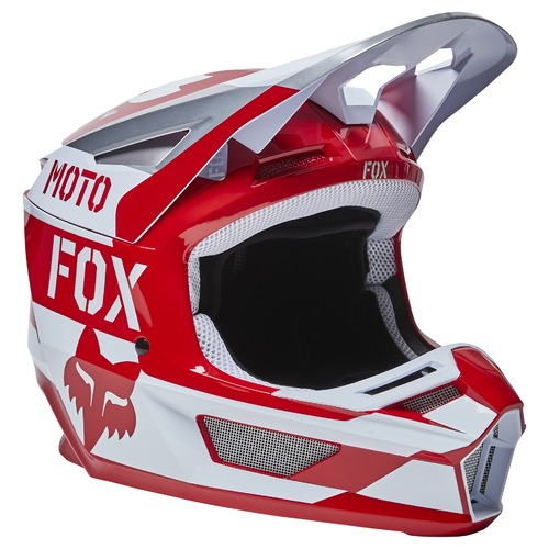 Fox V2 Nobyl Flame Red Helmet [Size:XS]