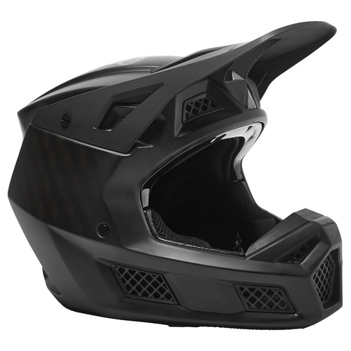 Fox V3 RS Black Carbon Helmet [Size:MD]