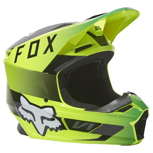 Fox V1 Ridl Fluro Yellow Helmet [Size:XL]