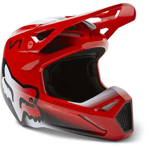 Fox 2023 V1 Toxsyk Fluro Red Helmet [Size:XS]