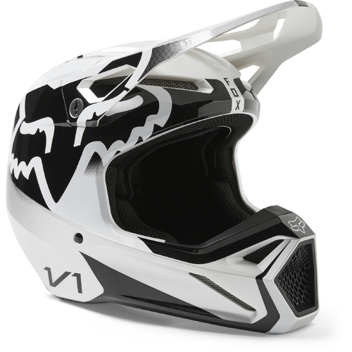 Fox 2023 V1 Leed Black/White Youth Helmet [Size:SM]