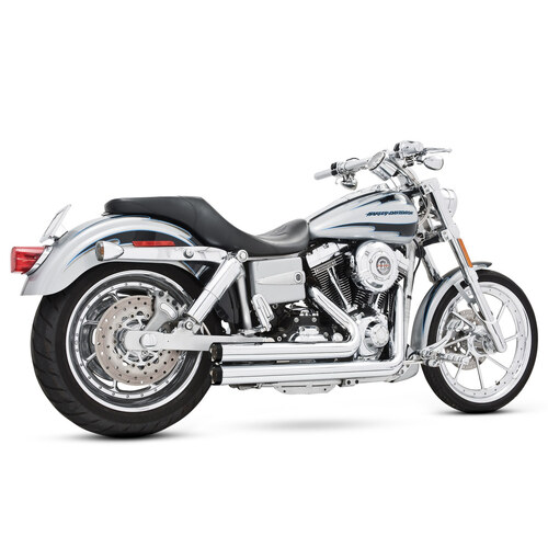 Freedom Performance Exhaust FPE-HD00018 Independence Shorty Exhaust System Chrome w/Chrome End Caps for Dyna 91-05
