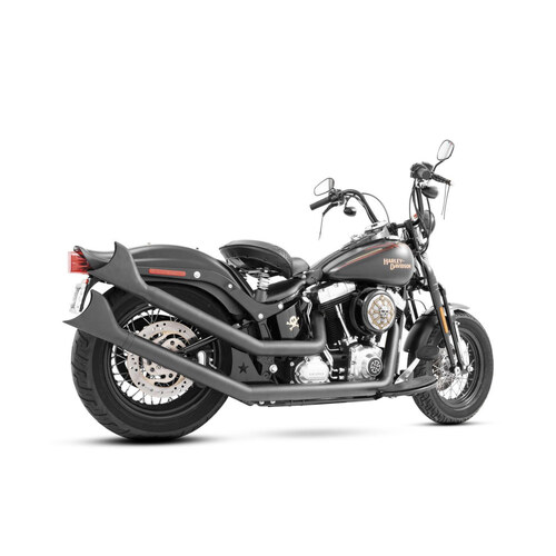 Freedom Performance FPE-HD00265 Exhaust w/Upsweeps Sharktail Ends Black Softail'86-17