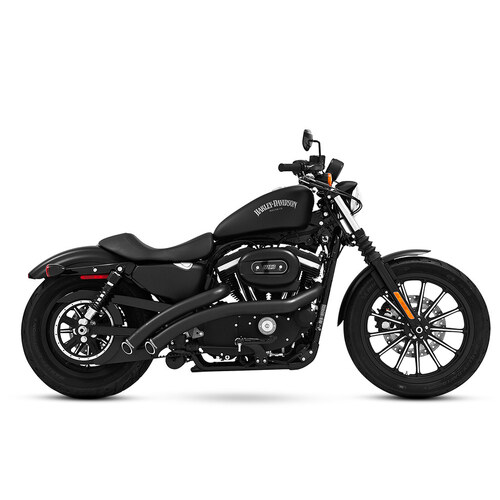 Freedom Performance Exhaust FPE-HD00381 Radical Radius Exhaust System Black w/Black End Caps for Sportster 86-Up