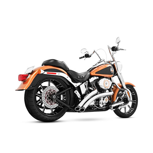Freedom Performance Exhaust FPE-HD00396 Radical Radius Exhaust System Chrome w/Chrome End Caps for Softail 86-17