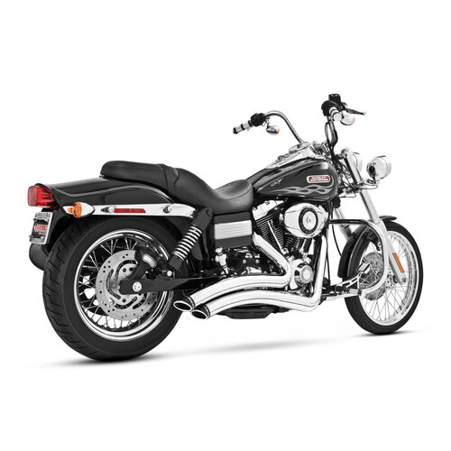 Freedom Performance Exhaust FPE-HD00428 Sharp Curve Radius Exhaust System Chrome w/Black End Caps for Dyna 06-17