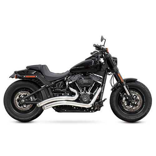 Freedom Performance Exhaust FPE-HD00701 Sharp Curve Radius Exhaust System Chrome w/Chrome End Caps for Softail 18-Up