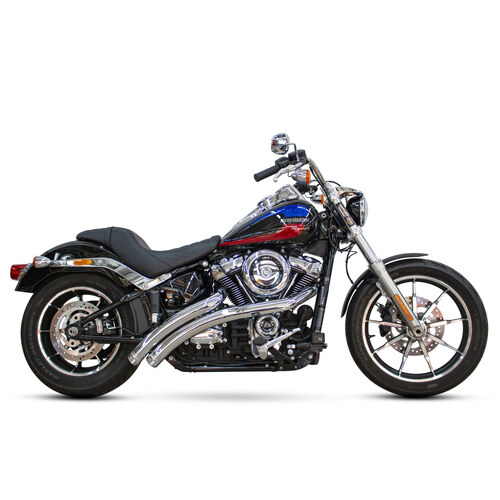 Freedom Performance Exhaust FPE-HD00707 Radical Radius Exhaust System Chrome w/Chrome End Caps for Softail 18-Up