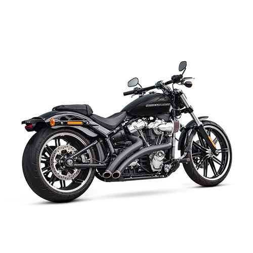 Freedom Performance Exhaust FPE-HD00709 Radical Radius Exhaust System Black w/Black End Caps for Softail 18-Up