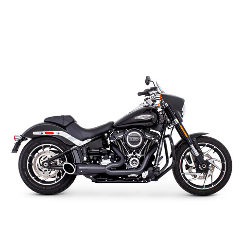 Freedom Performance FPE-HD00810 Turnout 2-1 Exhaust System Black w/Black Tip for Softail 18-Up