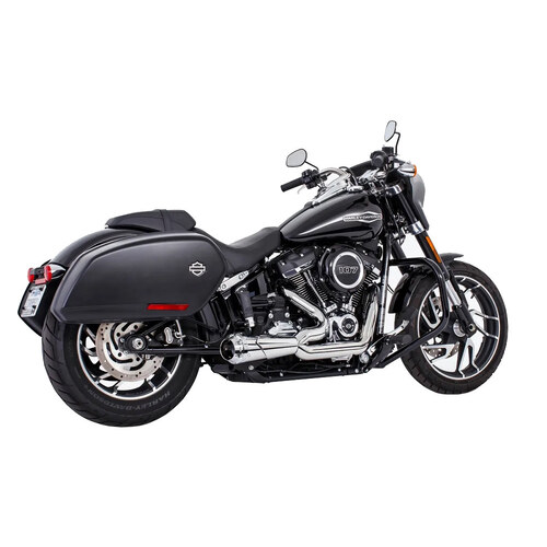 Freedom Performance FPE-HD01075 American Outlaw Shorty 2-1 Exhaust Chrome w/Chrome End Cap for Softail 86-17