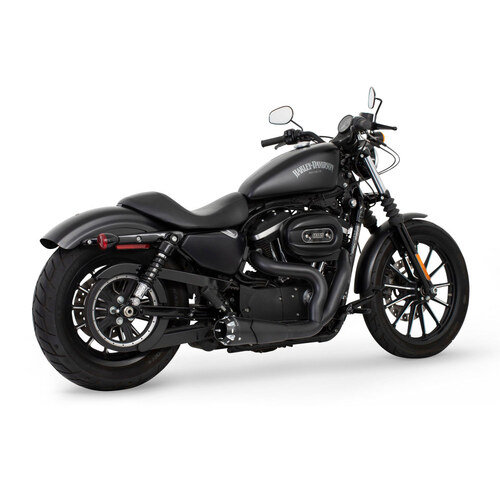 Freedom Performance Exhaust FPE-HD01097 American Outlaw Shorty 2-1 Exhaust Black w/Black End Cap for Sportster 04-Up