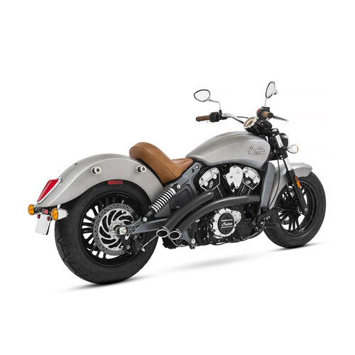 Freedom Performance Exhaust FPE-IN00076 Radical Radius Exhaust System Black w/Black End Caps for Indian Scout 15-Up