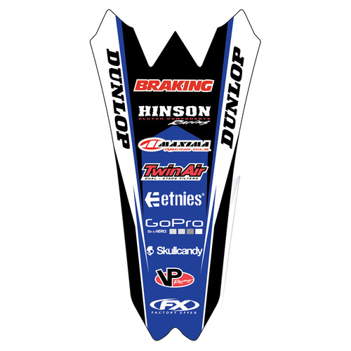 Factory Effex Rear Fender Decals Blue/White/Black for Yamaha YZ450F 10-13