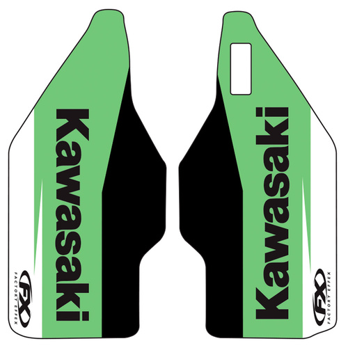 Factory Effex Fork Guard Black/Green/White Decals for Kawasaki KX125/250 94-03