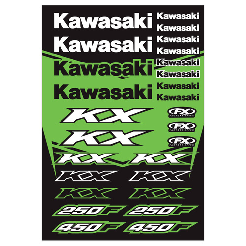 Factory Effex Kawasaki KX OEM Sticker Sheet