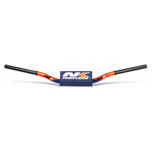 Neken Radical Design Handlebar 85cc Low (Conical Design/Length 754mm/Height 102mm/Sweep 70mm) Orange/Blue w/Blue Pad