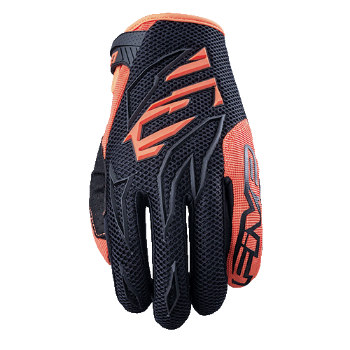 Five MXF3 Black/Fluro Orange Kids Gloves [Size:SM]