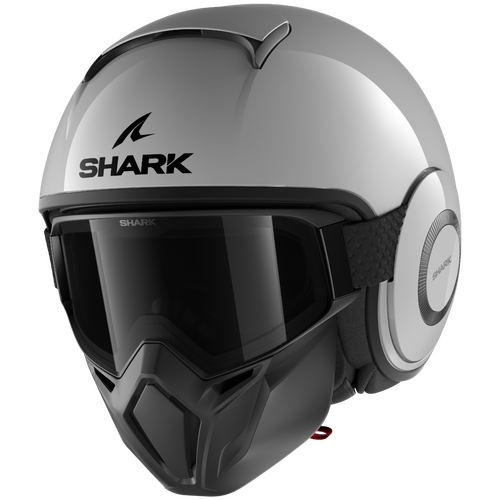 Shark Street-Drak Blank Gloss Silver Helmet [Size:XS]