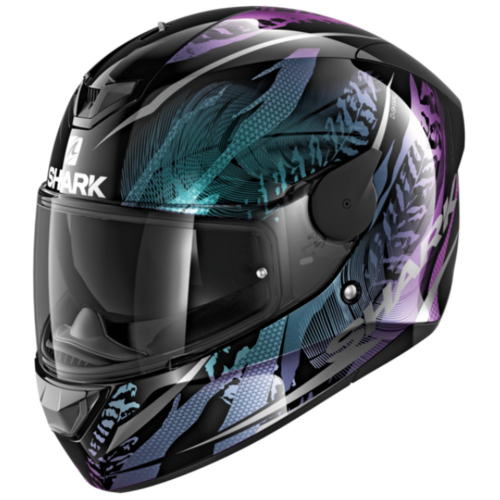 Shark D-Skwal 2 Shigan Black/Violet/Glitter Helmet [Size:XS]