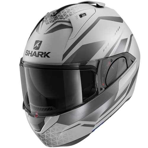 Shark Evo ES Yari Matte Silver/Anthracite/Black Modular Helmet [Size:XS]