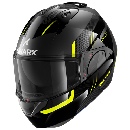 Shark Evo ES Kryd Gloss Anthracite/Black/Yellow Modular Helmet [Size:XS]