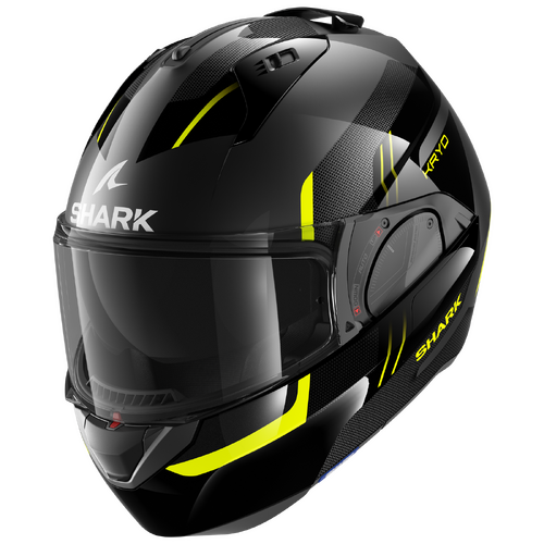 Shark Evo ES Kryd Gloss Anthracite/Black/Yellow Helmet [Size:XS]