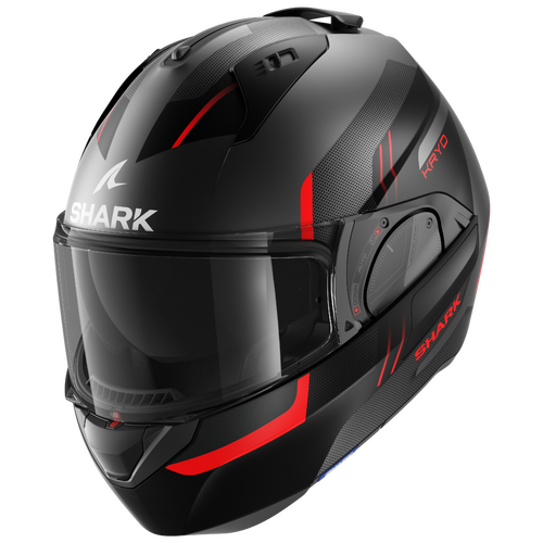 Shark Evo ES Kryd Matte Anthracite/Black/Red Modular Helmet [Size:XS]