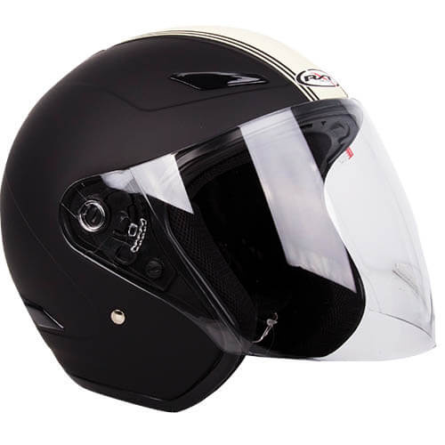 RXT A218 Metro Retro Matte Black/Cream Helmet [Size:XS]