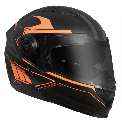 RXT 909 Flip-Up Matte Black/Neon Orange Helmet [Size:MD]