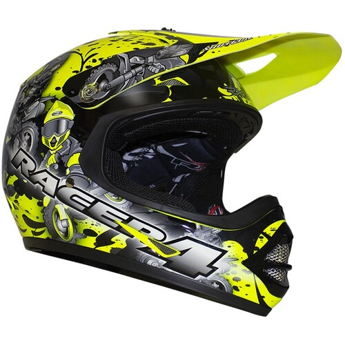 RXT Racer 4 Fluro Yellow Kids Helmet [Size:2XS]