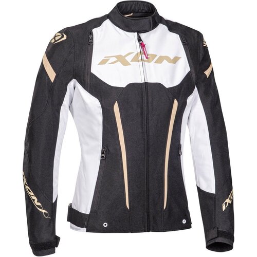 Ixon Striker Lady Black/White/Gold Textile Womens Jacket [Size:XS]