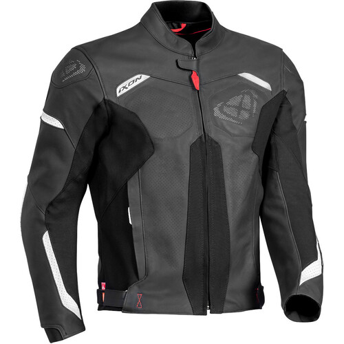 Ixon Rhino Black/White Leather Jacket [Size:LG]