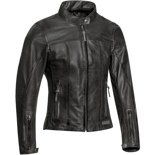 Ixon Crank Air Lady Black Womens Leather Jacket [Size:MD]