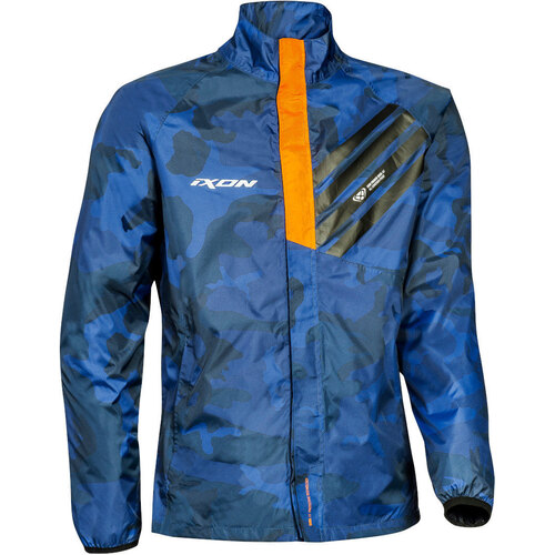 Ixon Stripe Navy Camo/Orange Rain Jacket [Size:SM]