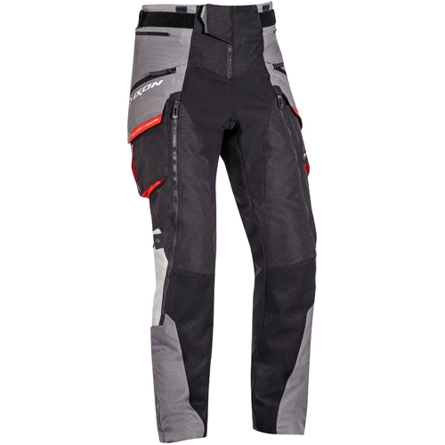 Ixon Ragnar Black/Grey/Red Textile Pants [Size:SM]